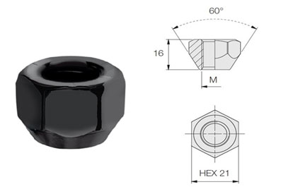 Matica kol.12x1,25x16 K21 kužeľ čierna
